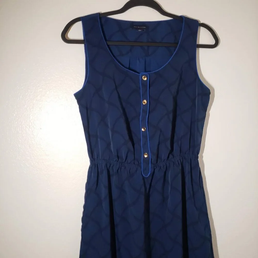 NEW Tommy Hilfiger Women's Long Maxi Dress Sleeveless Polo Size Small Black Blue